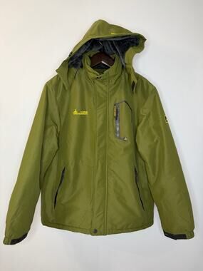 MOERDENG Men's Waterproof Ski Jacket Warm Winter Snow Coat Green Sz M